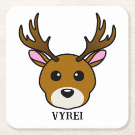 Niedlicher Cartoon Rechteckiger Pappuntersetzer