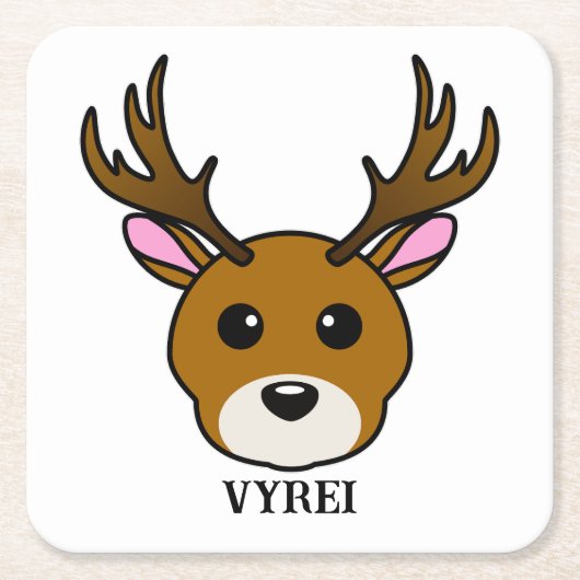 Niedlicher Cartoon Rechteckiger Pappuntersetzer (Vorderseite)