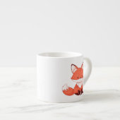 Niedlicher Cartoon Red Fox Espressotasse (Vorderseite Rechts)
