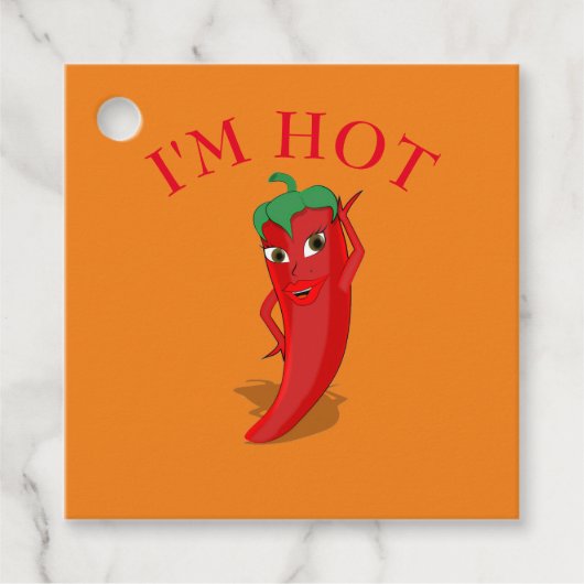 Niedlicher Cartoon Red Hot Pepper Diva Geschenkanhänger (Vorderseite)