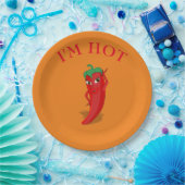 Niedlicher Cartoon Red Hot Pepper Diva Pappteller (Party)