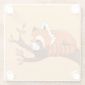 Niedlicher Cartoon Red Panda in Tree Glasuntersetzer (Rückseite)