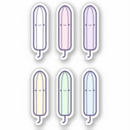 Niedlicher Cartoon Regenbogen Tampons Set Erster Z Aufkleber