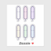 Niedlicher Cartoon Regenbogen Tampons Set Erster Z Aufkleber (Blatt)