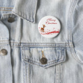 Niedlicher Cartoon Reindeer Weihnachten Button (Beispiel)