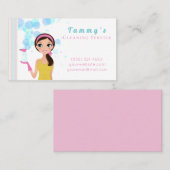 Niedlicher Cartoon Reinigungshilfe mit Blasen Visitenkarte (Vorne/Hinten)