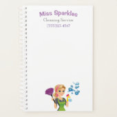 Niedlicher Cartoon Reinigungsservice für Haushalts Planer (Vorderseite)