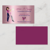 Niedlicher Cartoon Reinigungsservice Rose Gold Visitenkarte (Vorne/Hinten)