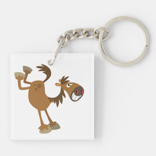 Niedlicher Cartoon Reiter Akryllischer Schlüsselan Schlüsselanhänger (Rückseite)