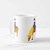 Niedlicher Cartoon Reitpferd Cartoon Kaffeetasse (Vorderseite Links)