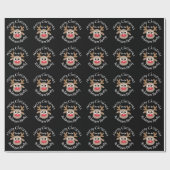 Niedlicher Cartoon Rentier Muster Fun Schwarzer Na Geschenkpapier (Flach)