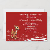 Niedlicher Cartoon Rentier Weihnachtsfeiertag Part Einladung (Rückseite)