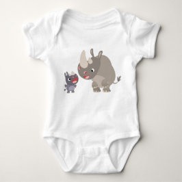 Niedlicher Cartoon Rhino Baby & Big Rhino Baby T - Baby Strampler