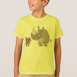 Niedlicher Cartoon Rhino Baby & Big Rhino Kinder T T-Shirt