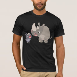 Niedlicher Cartoon Rhino Baby und Big Rhino T - Sh T-Shirt