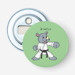 Niedlicher Cartoon Rhino kung fu Cartoon Flaschenöffner