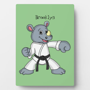 Niedlicher Cartoon Rhino kung fu Cartoon Fotoplatte