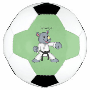 Niedlicher Cartoon Rhino kung fu Cartoon Fußball