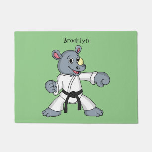 Niedlicher Cartoon Rhino kung fu Cartoon Fußmatte