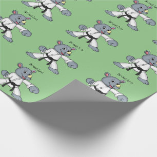 Niedlicher Cartoon Rhino kung fu Cartoon Geschenkpapier