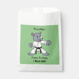 Niedlicher Cartoon Rhino kung fu Cartoon Geschenktütchen