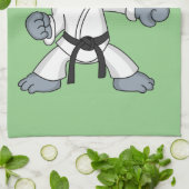 Niedlicher Cartoon Rhino kung fu Cartoon Geschirrtuch (Gefaltet)