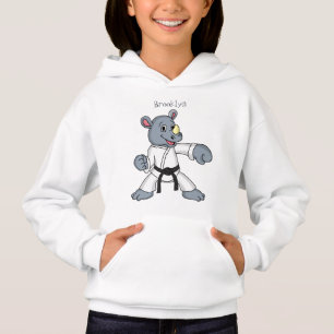 Niedlicher Cartoon Rhino kung fu Cartoon Hoodie