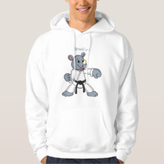 Niedlicher Cartoon Rhino kung fu Cartoon Hoodie
