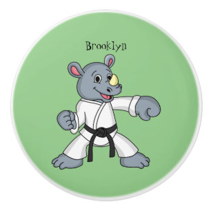 Niedlicher Cartoon Rhino kung fu Cartoon Keramikknauf