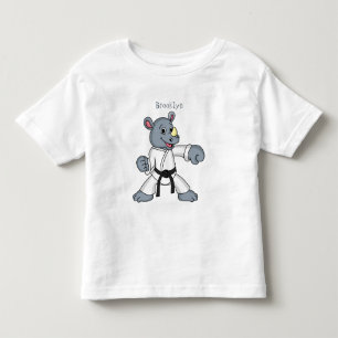Niedlicher Cartoon Rhino kung fu Cartoon Kleinkind T-shirt