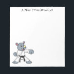 Niedlicher Cartoon Rhino kung fu Cartoon Notizblock<br><div class="desc">Dieser niedliche Nashorn ist ein Kung Fu Meister! Gezeichnet in lustigen Cartoon Stil.</div>