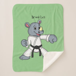 Niedlicher Cartoon Rhino kung fu Cartoon Sherpadecke