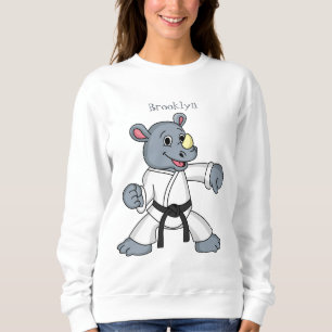 Niedlicher Cartoon Rhino kung fu Cartoon Sweatshirt