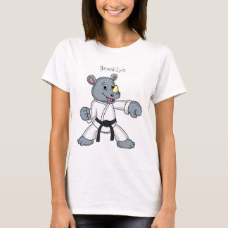 Niedlicher Cartoon Rhino kung fu Cartoon T-Shirt