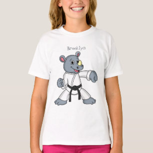 Niedlicher Cartoon Rhino kung fu Cartoon T-Shirt