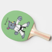 Niedlicher Cartoon Rhino kung fu Cartoon Tischtennis Schläger (Seitenansicht)