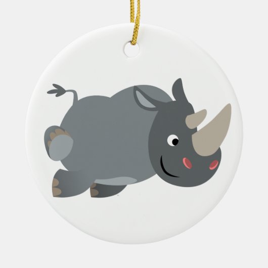 Niedlicher Cartoon Rhino Ornament (Vorne)