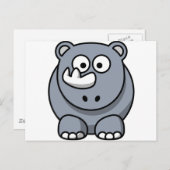 Niedlicher Cartoon Rhino Postkarte (Vorne/Hinten)