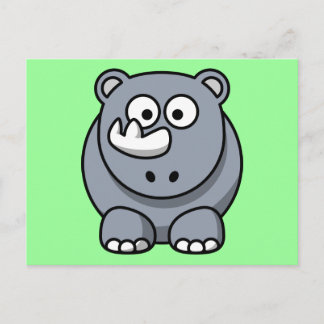 Niedlicher Cartoon Rhino Postkarte