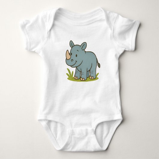 Niedlicher Cartoon Rhino T - Shirt für Kinder (Vorderseite)