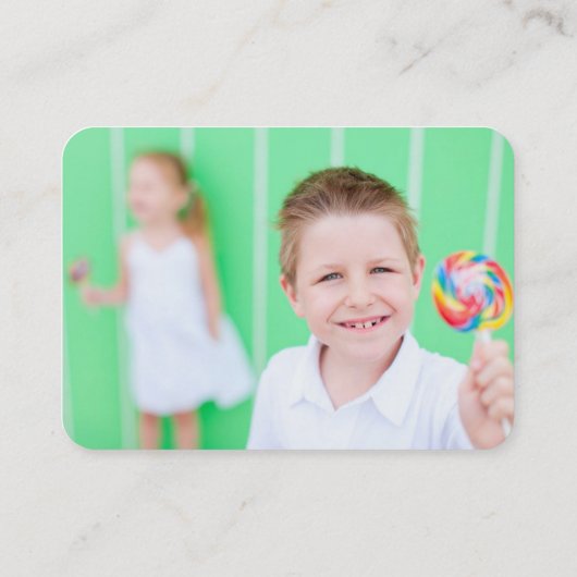 Niedlicher Cartoon Rhinoceros Farbiges KidProfile Telefonnummerkarte (Rückseite)