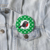 Niedlicher Cartoon Robin mit Schneeflocken Button (Beispiel)