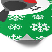 Niedlicher Cartoon Robin mit Schneeflocken Poster (Ecke)