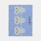 Niedlicher Cartoon Robot Blue Fleecedecke (Vorderseite)