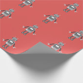 Niedlicher Cartoon-Roboter Geschenkpapier (Ecke)