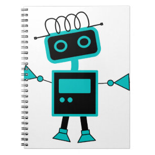 Niedlicher Cartoon-Roboter hergestellt von den Notizblock