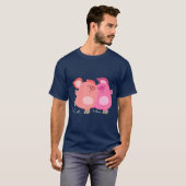 Niedlicher Cartoon Roller-Skaten-Schweine-T - Shir T-Shirt (Vorne ganz)
