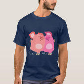 Niedlicher Cartoon Roller-Skaten-Schweine-T - Shir T-Shirt (Vorderseite)