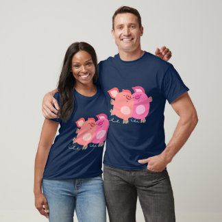 Niedlicher Cartoon Roller-Skaten-Schweine-T - Shir T-Shirt