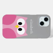 Niedlicher Cartoon - Rosa und Grau Individuelle Na Case-Mate iPhone Hülle (Rückseite (Horizontal))